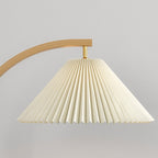 Modern Minimalist Pleated Fabric Iron Marble Curved Iron 1-Light Standing Floor Lamp For Living Room Lumendat