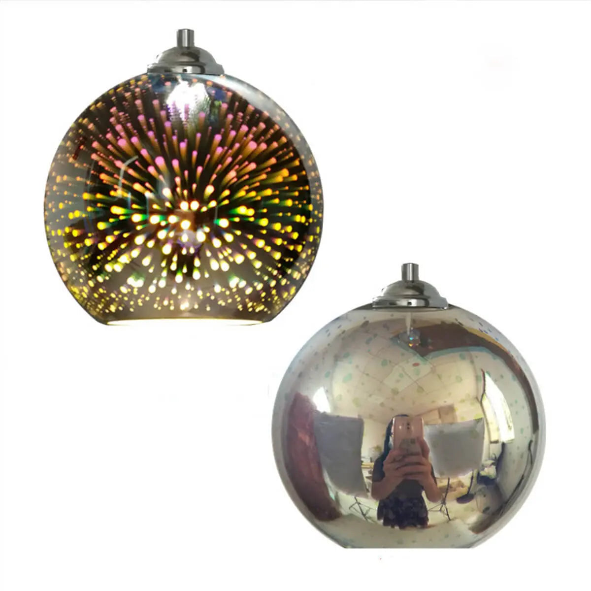 Modern Creative 3d Colorful Fireworks Glass 1-light Dome Pendant Light Lumendat