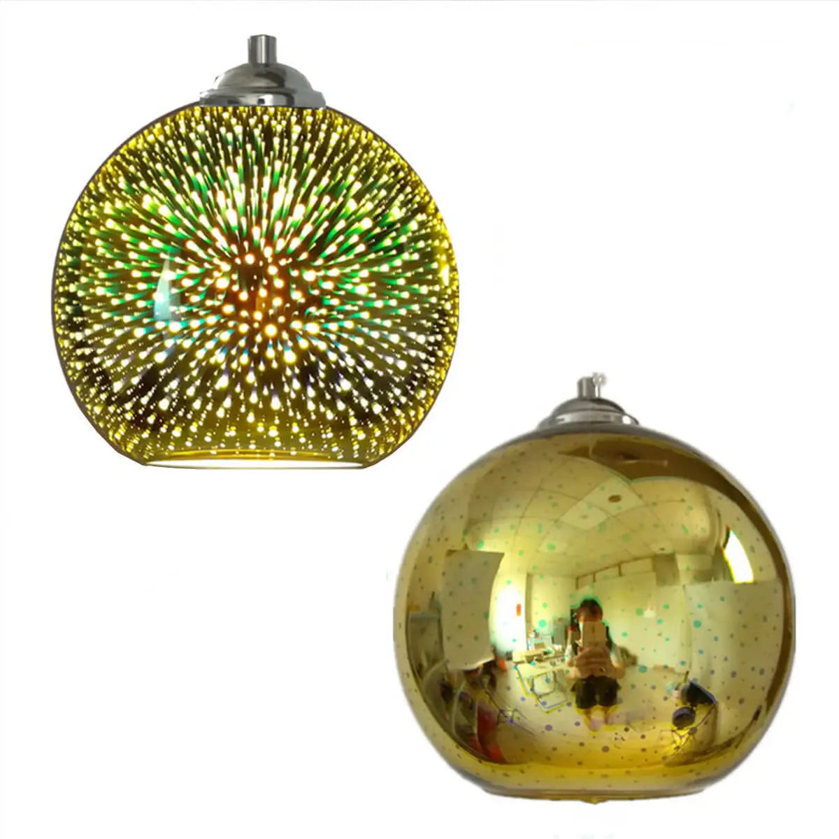 Modern Creative 3d Colorful Fireworks Glass 1-light Dome Pendant Light Lumendat