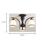 Vintage Bell Shade 3-5 Light Semi-flush Mount Lighting