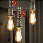 Industrial Retro Water Pipe Aged Metal 1-light Pendant Light BulbSquare