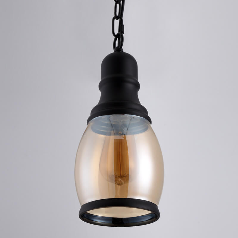 Retro Cylinder Glass Dome 1-light Pendant Light BulbSquare