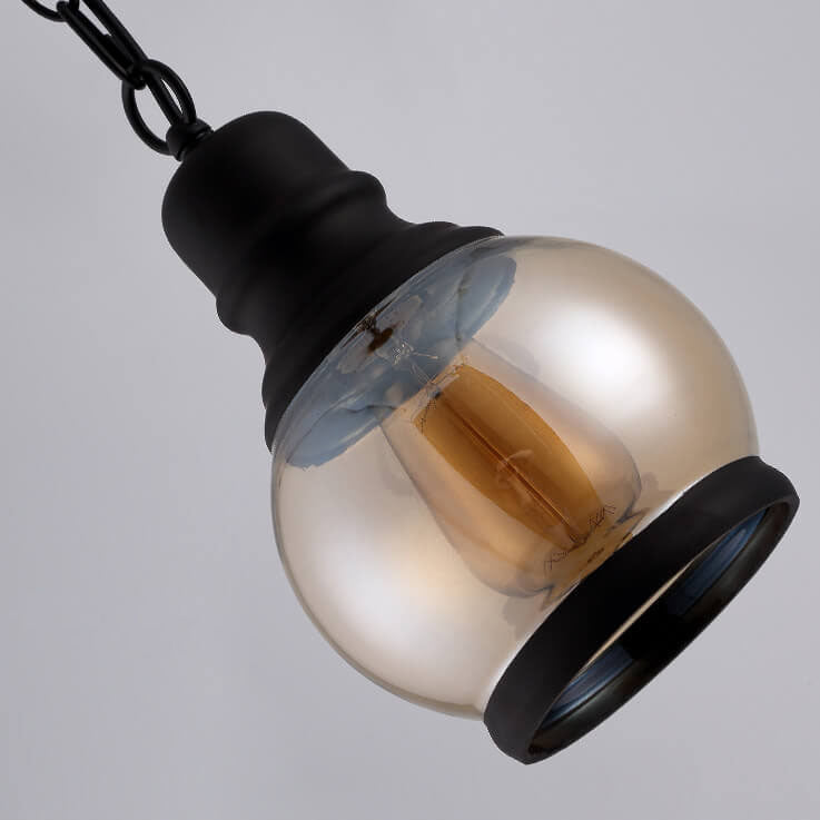 Retro Cylinder Glass Dome 1-light Pendant Light BulbSquare