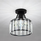 Modern Crystal Dome 1-light Semi-flush Mount Ceiling Light