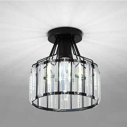 Modern Crystal Dome 1-light Semi-flush Mount Ceiling Light
