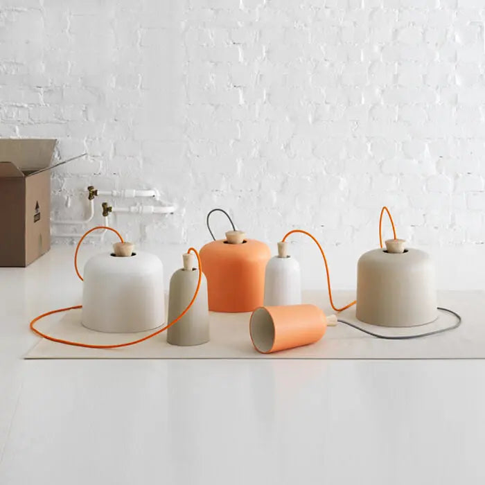 Modern Macaron Cylinder Aluminum 1-light Pendant Light BulbSquare