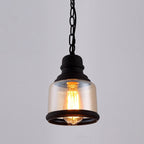 Retro Cylinder Glass Dome 1-light Pendant Light BulbSquare