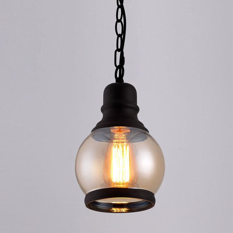 Retro Cylinder Glass Dome 1-light Pendant Light BulbSquare