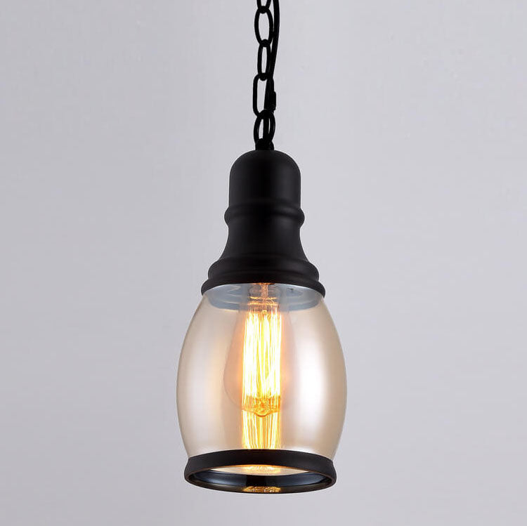 Retro Cylinder Glass Dome 1-light Pendant Light BulbSquare