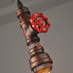 Industrial Retro Water Pipe Aged Metal 1-light Pendant Light BulbSquare