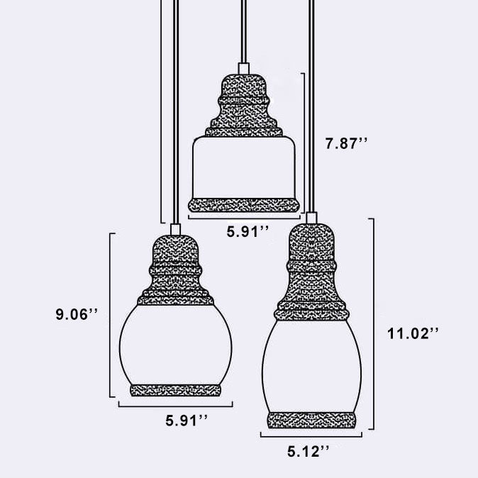 Retro Cylinder Glass Dome 1-light Pendant Light BulbSquare