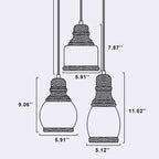 Retro Cylinder Glass Dome 1-light Pendant Light BulbSquare