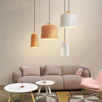 Modern Macaron Cylinder Aluminum 1-light Pendant Light BulbSquare