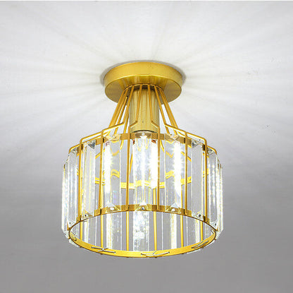 Modern Crystal Dome 1-light Semi-flush Mount Ceiling Light