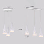 Minimalist Clear Glass Cone Shade 1/3 Light Pendant Light BulbSquare