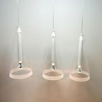Minimalist Clear Glass Cone Shade 1/3 Light Pendant Light BulbSquare