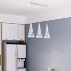 Minimalist Clear Glass Cone Shade 1/3 Light Pendant Light BulbSquare