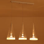 Minimalist Clear Glass Cone Shade 1/3 Light Pendant Light BulbSquare