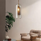 Clear Glass 1-light Cylindrical Pendant Light BulbSquare
