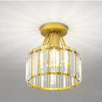 Modern Crystal Dome 1-light Semi-flush Mount Ceiling Light
