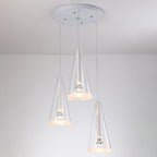Minimalist Clear Glass Cone Shade 1/3 Light Pendant Light BulbSquare