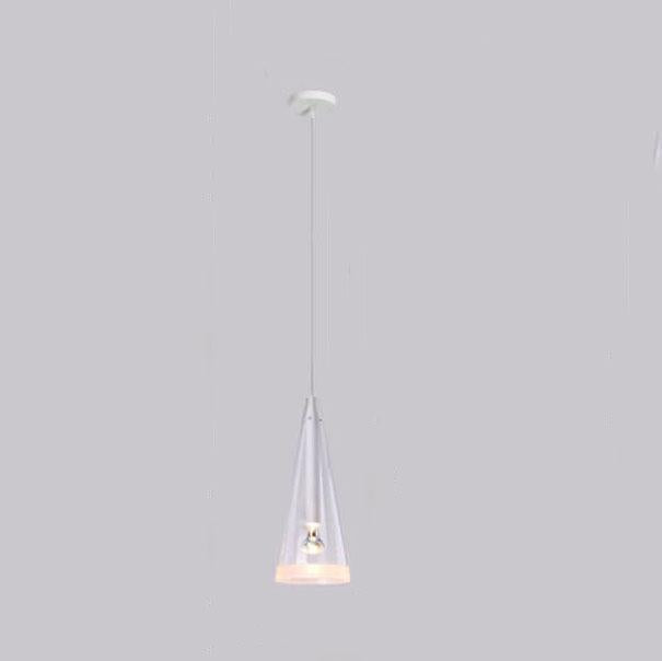Minimalist Clear Glass Cone Shade 1/3 Light Pendant Light BulbSquare