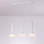 Minimalist Clear Glass Cone Shade 1/3 Light Pendant Light BulbSquare