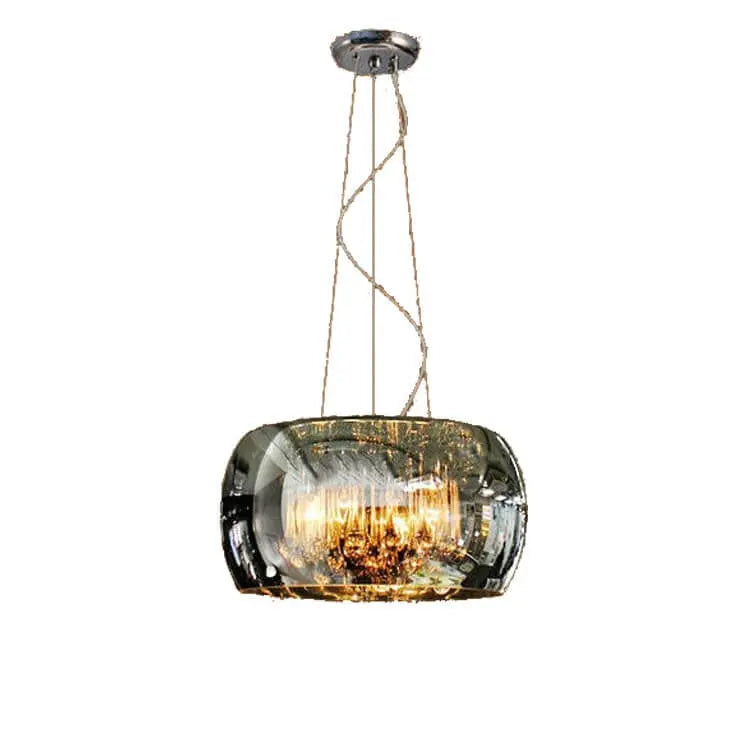 Modern Glass Shade Crystal Hanging 6-light Chandelier Lumendat