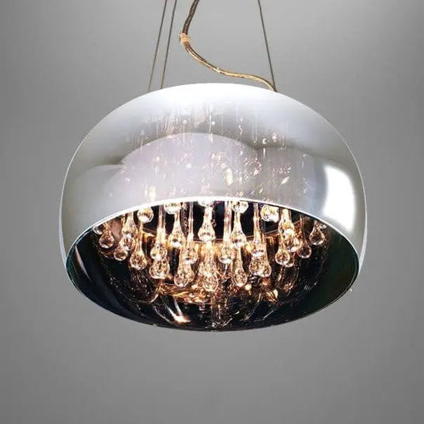 Modern Glass Shade Crystal Hanging 6-light Chandelier Lumendat