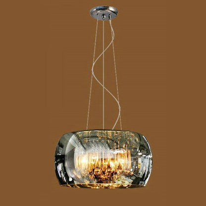 Modern Glass Shade Crystal Hanging 6-light Chandelier