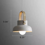 Modern Nordic 1-light Dome Wood Carrying Handle Pendant Light Lumendat