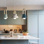 Modern Nordic 1-light Dome Wood Carrying Handle Pendant Light Lumendat