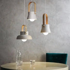 Modern Nordic 1-light Dome Wood Carrying Handle Pendant Light Lumendat