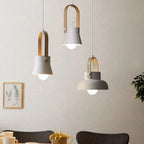 Modern Nordic 1-light Dome Wood Carrying Handle Pendant Light Lumendat