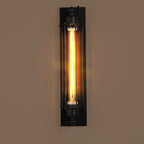 Contemporary Industrial Iron Rectangle Pencil-shaped 1-Light Wall Sconce Lamp For Living Room