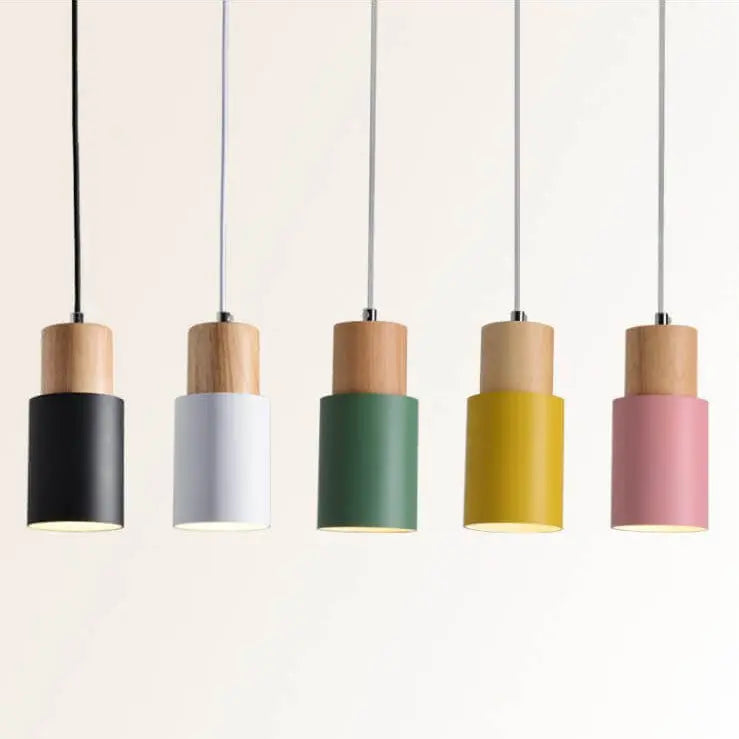 Nordic Macaron Cylinder Aluminum 1-light Single LED Pendant Light Lumendat