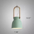 Modern Nordic 1-light Dome Wood Carrying Handle Pendant Light Lumendat