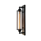 Contemporary Industrial Iron Rectangle Pencil-shaped 1-Light Wall Sconce Lamp For Living Room