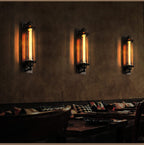 Contemporary Industrial Iron Rectangle Pencil-shaped 1-Light Wall Sconce Lamp For Living Room