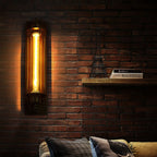 Contemporary Industrial Iron Rectangle Pencil-shaped 1-Light Wall Sconce Lamp For Living Room