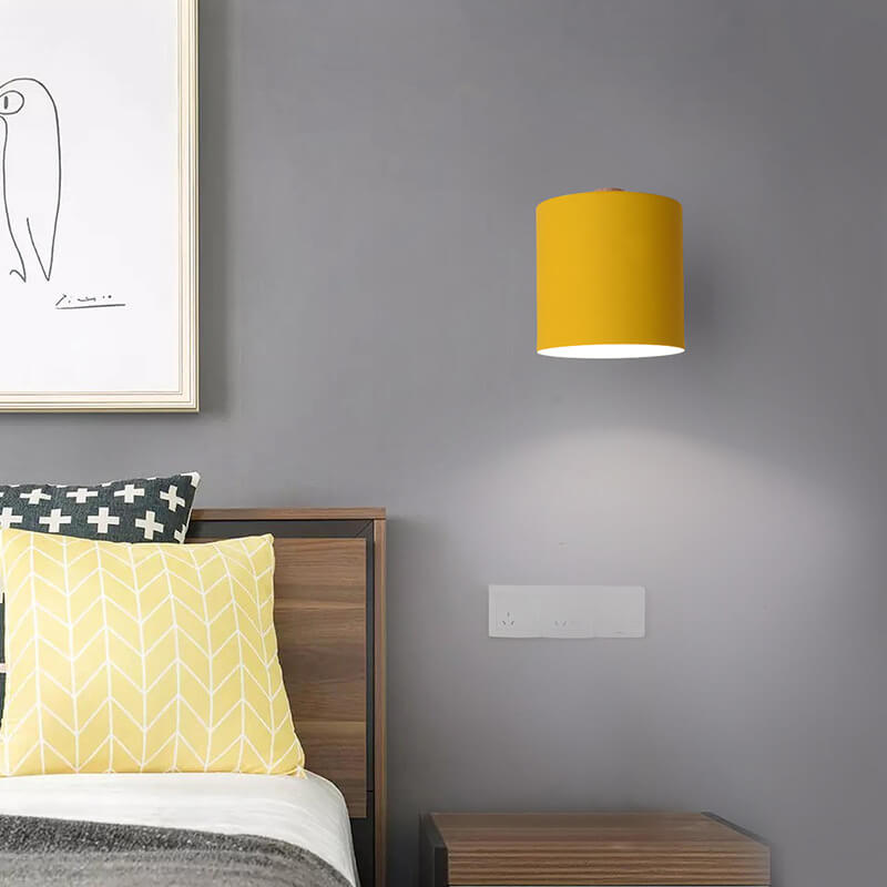 Nordic Macaron Cylinder Rotatable 1-Light Wall Sconce Lamps