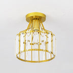 Modern Crystal Dome 1-light Semi-flush Mount Ceiling Light
