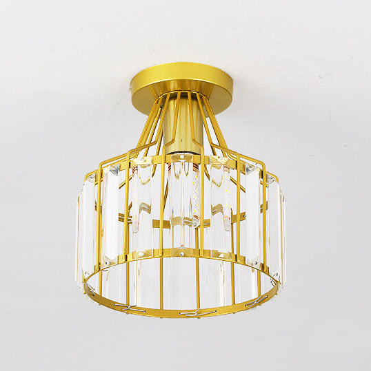Modern Crystal Dome 1-light Semi-flush Mount Ceiling Light