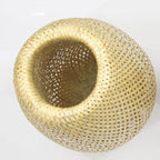 Traditional Vintage Bamboo Metal Weaving Round 1-Light Pendant Light for Living Room Lumendat
