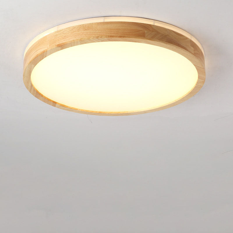 Japanese Minimalist Solid Wood LED Flush Mount Lighting Lumendat