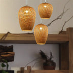 Rustic Style Bamboo Weaving 1-light Pendant Light Lumendat