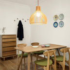 Modern Wooden 1-light Japanese Pendant Light BulbSquare