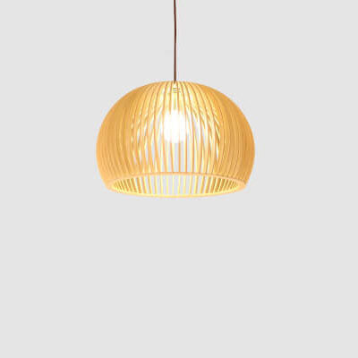 Modern Wooden 1-light Japanese Pendant Light BulbSquare