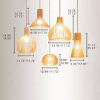 Modern Wooden 1-light Japanese Pendant Light BulbSquare