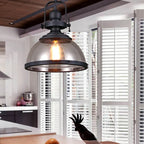 Retro Glass Shade 1-light Single Dome Pendant Light Lumendat